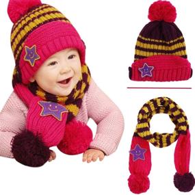 img 2 attached to 🧣 Cozy Little Knitted Winter Beanie Scarf: Boys' Must-Have Accessories for Cold Weather