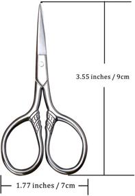 img 1 attached to 🔪 Vintage Stainless Steel Facial Hair Scissors Set - AUMELO 3.5 inch Small Grooming Scissors and Comb for Eyebrows, Eyelashes, Beard, and Moustache