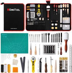 img 4 attached to 🧵 Complete 275 pcs Advanced Leather Sewing Tools and Supplies Kit with Organizer - Perfect for Craft Making, Stitching, Punching, Cutting, and Sewing Leather