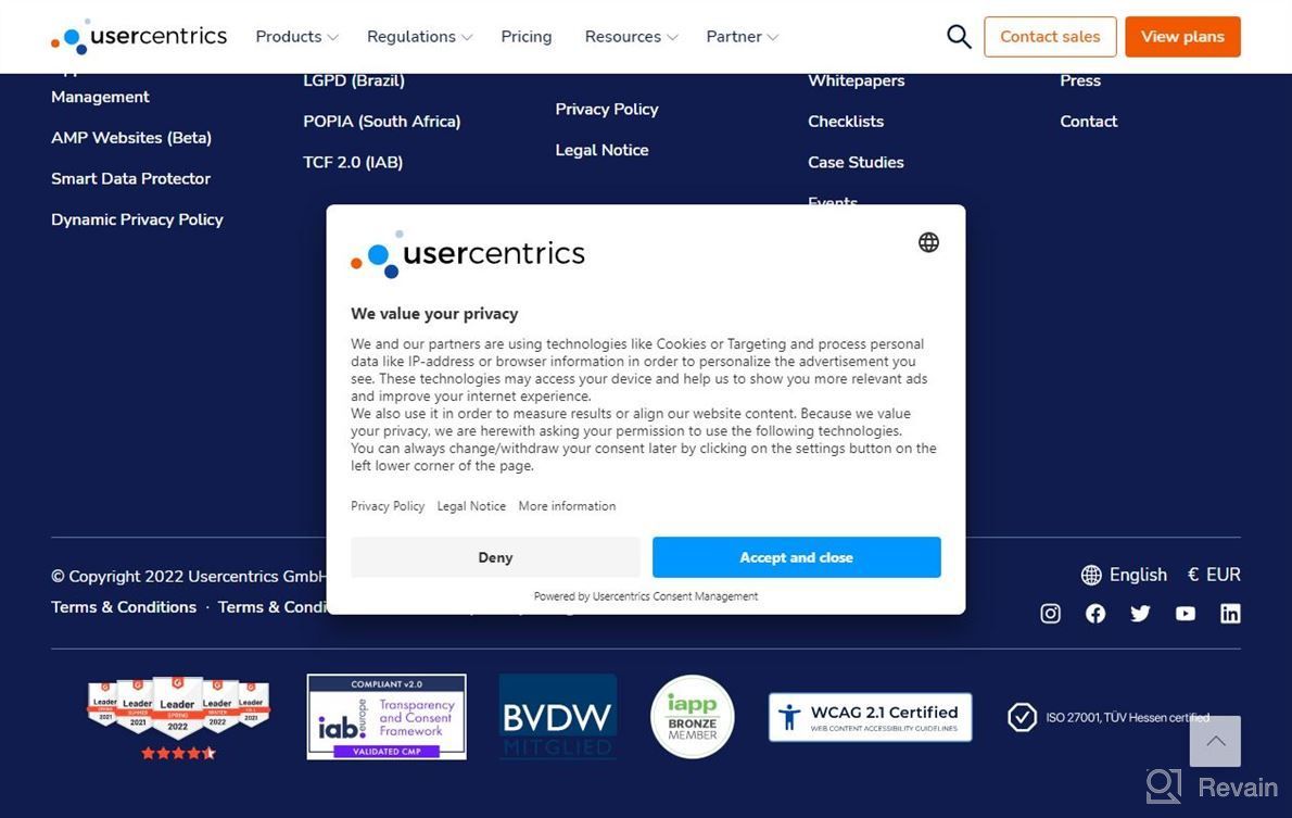 img 1 attached to Usercentrics review by Mark Welling