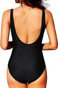 img 2 attached to 👙 Tempt Me Women Vintage One Piece Mesh Swimsuits with Tummy Control - Stylish Bathing Suits