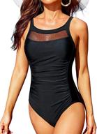 👙 tempt me women vintage one piece mesh swimsuits with tummy control - stylish bathing suits logo