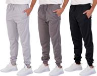 real essentials 3 pack: boys' performance jogger sweatpants – versatile and pocketed athletic casual wear logo