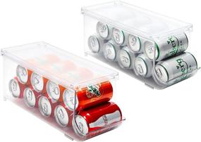 img 4 attached to 🥫 JINAMART Stacking Can Dispenser Bin - Refrigerator, Freezer, Countertop, Cabinet & Pantry Organizer - Pack of 2 - Holds Up To 9 Cans (7oz) - Lid Included - Beverage & Canned Food Storage Solution