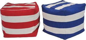 img 1 attached to Urban Shop Striped Square Pouf Home Decor