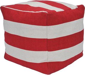 img 2 attached to Urban Shop Striped Square Pouf Home Decor