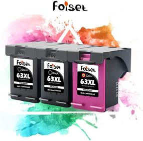 img 1 attached to Foiset Remanufactured 63XL Inkjet Cartridges for HP Envy, DeskJet, and OfficeJet Printers - 2 Black and 1 Tri-Color Replacement Set