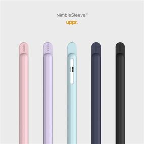 img 1 attached to UPPERCASE Designs NimbleSleeve Premium Silicone Case Holder Protective Cover Sleeve Compatible With IPad Apple Pencil 1St Generation (Lavender)