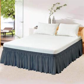 img 3 attached to 🛏️ MD Home Decor Elastic Dust Ruffle Bed Skirt - Silky Soft Wrap Around Bed Skirt - 18 Inch Drop, Wrinkle-Free, Dark Grey Solid - Twin Size, Poly-Cotton - Classic Stylish Design.