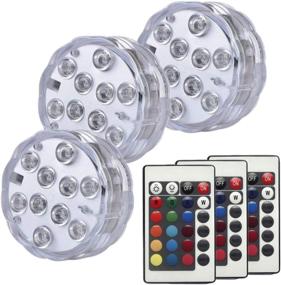 img 4 attached to 🏊 Enhance Your Pool Experience with Tripop Submersible LED Pool Lights: RGB Color Changing, Battery Powered, Waterproof Floral Vase Lights (3 Pack) - A Remote Controlled Delight!