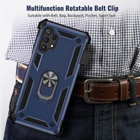 img 2 attached to 📱 Ruky Samsung Galaxy A32 5G Case: Military Grade Shockproof Anti Scratch Case with Belt Clip Holder & Ring Kickstand - Blue (6.5")