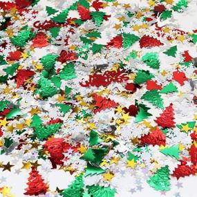 img 1 attached to ✨ Shimmering 2500PCS Christmas Confetti Glitter: Metallic Foil Snowflake Santa Sequins for Table Scatters, Party Supplies, Wedding Decorations