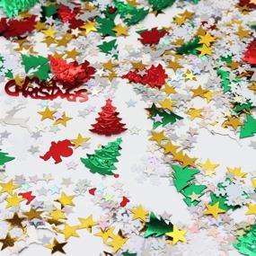 img 3 attached to ✨ Shimmering 2500PCS Christmas Confetti Glitter: Metallic Foil Snowflake Santa Sequins for Table Scatters, Party Supplies, Wedding Decorations