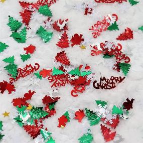 img 2 attached to ✨ Shimmering 2500PCS Christmas Confetti Glitter: Metallic Foil Snowflake Santa Sequins for Table Scatters, Party Supplies, Wedding Decorations