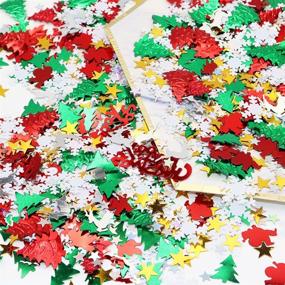 img 4 attached to ✨ Shimmering 2500PCS Christmas Confetti Glitter: Metallic Foil Snowflake Santa Sequins for Table Scatters, Party Supplies, Wedding Decorations