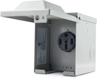 snowyfox 50 amp rv power outlet box: lockable weatherproof electric car generator for rv camper trailer motorhome logo