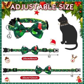 img 3 attached to 🐱 Xuniea 6-Pack Cat Collar with Removable Bow Tie and Bell - Breakaway Kitten Collar with Bowtie, Holiday Safety Cat Collar – Adjustable Santa Claus Snowflake Kitty Collar with Buckle