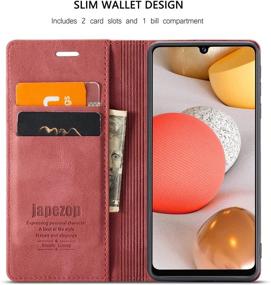 img 3 attached to 📱 Premium Samsung Galaxy A42 5G Case - RFID Blocking Leather Wallet with Kickstand, Card Holder, and Magnetic Closure - Red, Fits Samsung Galaxy A42 5G 6.6 inch Screen Size