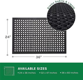 img 2 attached to 🪞 Envelor Anti-Fatigue Rubber Floor Mat: Premium Drainage Mat for Restaurants & Kitchens - Durable Non-Slip Bar & Utility Mat for Indoor/Outdoor Wet Areas - 24"x36