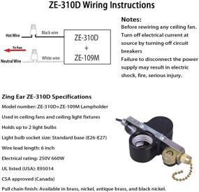 img 2 attached to Улучшите освещение вашего потолочного вентилятора с помощью патрона для лампы Zing Ear ZE-310D с латунным выключателем ZE-109m (660 Вт).