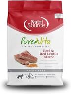 nutri source pure vita grain free beef & red lentils, 5-pound (package variation possible) logo