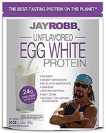 🥚 jay robb unflavored egg white protein powder: low carb, keto, vegetarian, gluten-free, lactose-free | no sugar, fat, soy | non-gmo, no artificial ingredients | best-tasting" logo