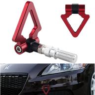 dewhel jdm racing aluminum triangle tow hooks eyes front rear japanese car auto trailer for 09-13 honda fit red logo