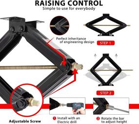 img 2 attached to 🚚 VIVOHOME Set of 2 Heavy Duty 5000 lbs Steel Scissor Jacks: Ultimate Stabilization for RV Trailers, Trucks, SUVs, Sedans, Coupes, and Campers