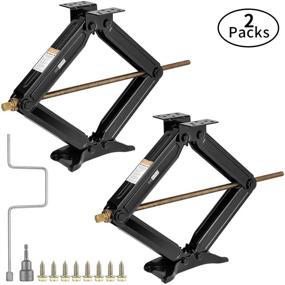 img 4 attached to 🚚 VIVOHOME Set of 2 Heavy Duty 5000 lbs Steel Scissor Jacks: Ultimate Stabilization for RV Trailers, Trucks, SUVs, Sedans, Coupes, and Campers