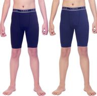 🩲 leao youth boys 2-pack compression shorts: performance athletic underwear for sports boxer briefs logo