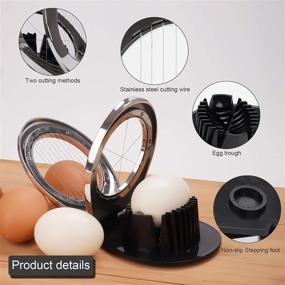 img 2 attached to 🥚 Efficient Egg Slicer: Stainless Steel Wire Cutter for Hard Boiled Eggs & Fruits - 2 Slicing Styles