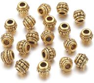 🎶 craftdady 50pcs tibetan metal drum charm beads antique golden barrel spacer beads 8x6.5mm with 3.5mm hole - ideal for diy jewelry making logo