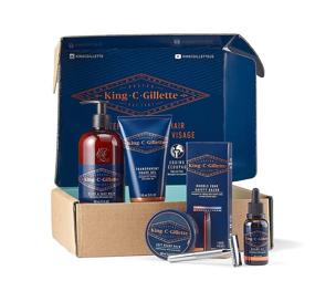 img 3 attached to 🧔 Ultimate Beard Care Gift Set by King C. Gillette: Double Edge Safety Razor, Beard & Face Wash, Oil, Balm & Shave Gel