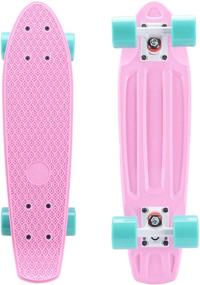 img 4 attached to 🛹 Playshion 22 Inch Mini Cruiser Skateboard for Beginners: Enhanced Deck Durability and Performance