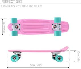 img 1 attached to 🛹 Playshion 22 Inch Mini Cruiser Skateboard for Beginners: Enhanced Deck Durability and Performance