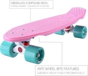 img 3 attached to 🛹 Playshion 22 Inch Mini Cruiser Skateboard for Beginners: Enhanced Deck Durability and Performance