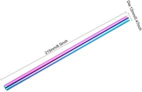 img 1 attached to 🌈 Brightbuy Rainbow Stainless Steel Boba Straws - Set of 50, Reusable Wide Straws 8.5" x 0.5" for Bubble Tea, Juice, Thick Milkshakes & Smoothies