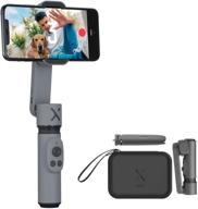 📸 zhiyun smooth x kit: mini tripod & pouch, 2-axis smartphone gimbal stabilizer for android & iphone 11 pro, xs, xr, max, x, 8 plus, 7, 6 se & samsung cell phones - smoothx combo gray logo