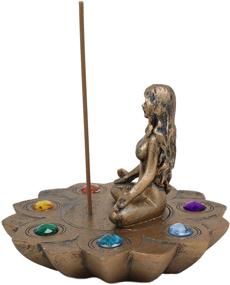 img 1 attached to Sacred Moon Triple Goddess Incense Stick Holder: Zen Feminine Yoga Meditation with Chakra Color Beads, Lotus Flower, and Fragrance - Perfect Feng Shui Tabletop Altar Decor!