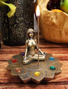 img 4 attached to Sacred Moon Triple Goddess Incense Stick Holder: Zen Feminine Yoga Meditation with Chakra Color Beads, Lotus Flower, and Fragrance - Perfect Feng Shui Tabletop Altar Decor!