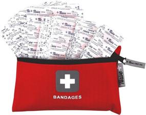 img 4 attached to 🩹 305 Mixed Sizes Fabric Adhesive Bandages with Free Storage Bag - Tough & Flexible Cotton Elastic Strip Bands for Healing