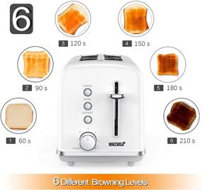 img 3 attached to 🍞 Lionorm 900W Toaster: 2 Slice with 6 Browning Settings, Extra Wide Slots, Dustproof Cover, Bagel/Defrost/Reheat/Cancel Function, Removable Crumb Tray