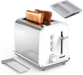 img 4 attached to 🍞 Lionorm 900W Toaster: 2 Slice with 6 Browning Settings, Extra Wide Slots, Dustproof Cover, Bagel/Defrost/Reheat/Cancel Function, Removable Crumb Tray