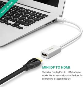 img 3 attached to 🔌 UGREEN Мини адаптер DisplayPort к HDMI - Мини DP Male к HDMI Female - Адаптер Thunderbolt 2.0 к HDMI для Apple MacBook Pro, MacBook Air, Microsoft Surface Pro 4/3, Google Chromebook - Белый