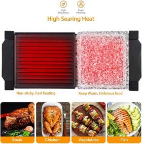 img 3 attached to 🍳 AONI Raclette Table Grill: 1200W Electric Indoor Korean BBQ with Non-Stick Grill Plate, Cooking Stone, and 8 Cheese Melt Pans – Perfect for Party Events!