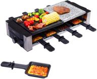 🍳 aoni raclette table grill: 1200w electric indoor korean bbq with non-stick grill plate, cooking stone, and 8 cheese melt pans – perfect for party events! логотип