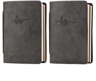 📔 authentic cowhide leather his and her wedding vows journal set of 2 with vow stamping - calculs logo