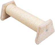 🐱 dimaka cat scratching post: sisal rope with soft plush, floor toy for cats (beige) logo