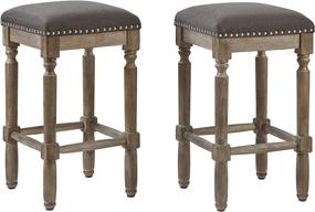 img 4 attached to Ball Cast Barstool Upholstered Weathered Furniture