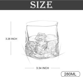 img 1 attached to 🥃 Premium Crystal Old Fashioned Whiskey Glasses Set, Hand Blown & Irregular Twisted, 4-Piece, 10 oz - Ideal Bourbon Scotch Tumbler with Luxury Gift Box, Perfect Father's Day Gift for Men